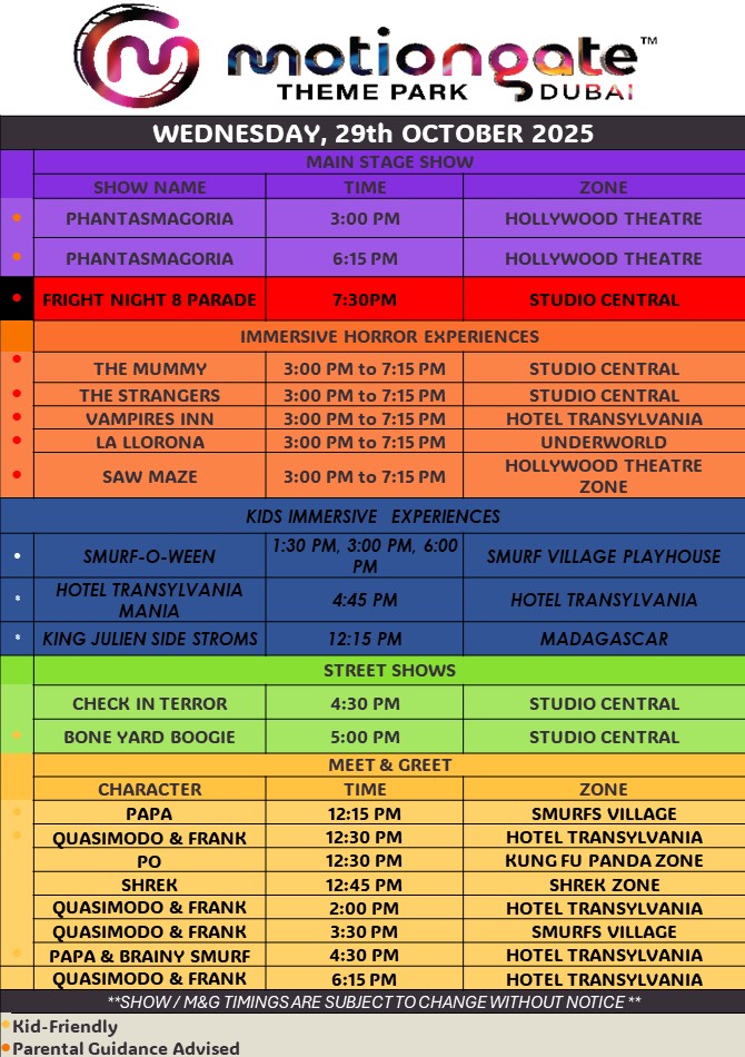 Show Timings