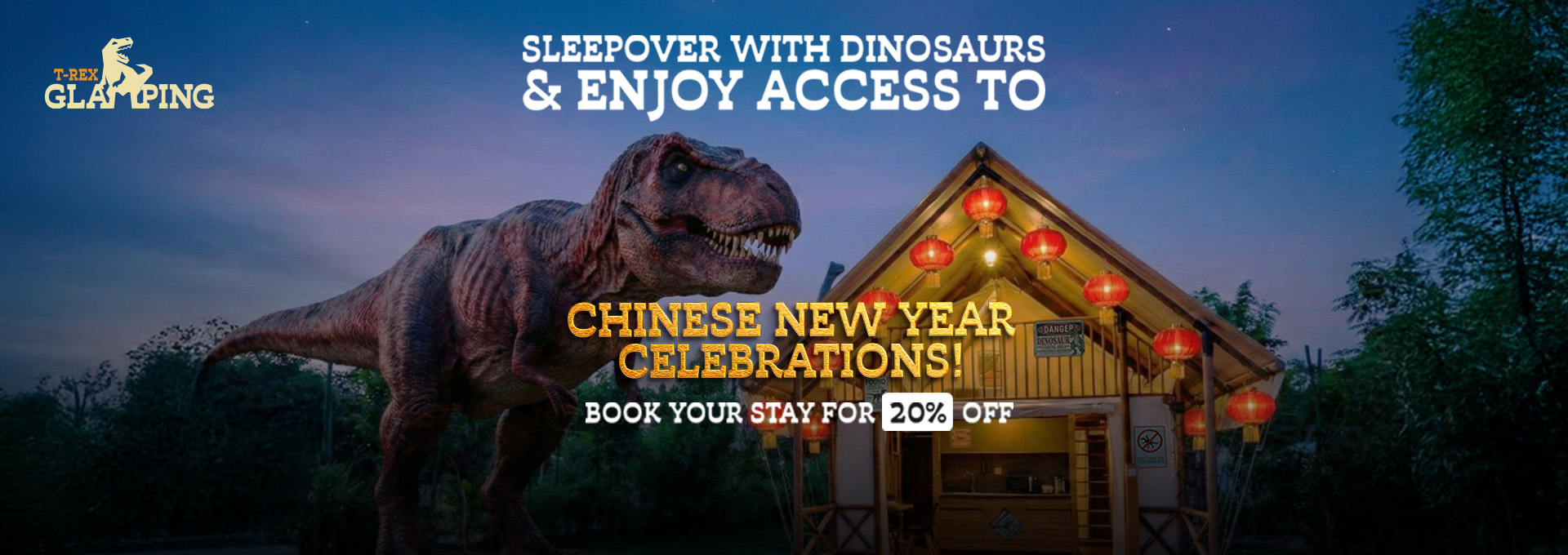 T-rex_glamping Premium sleepover with Dinos