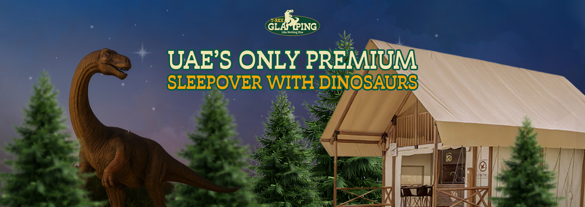 Trex-glamping UAE's only Premium sleepover with Dinosaurs