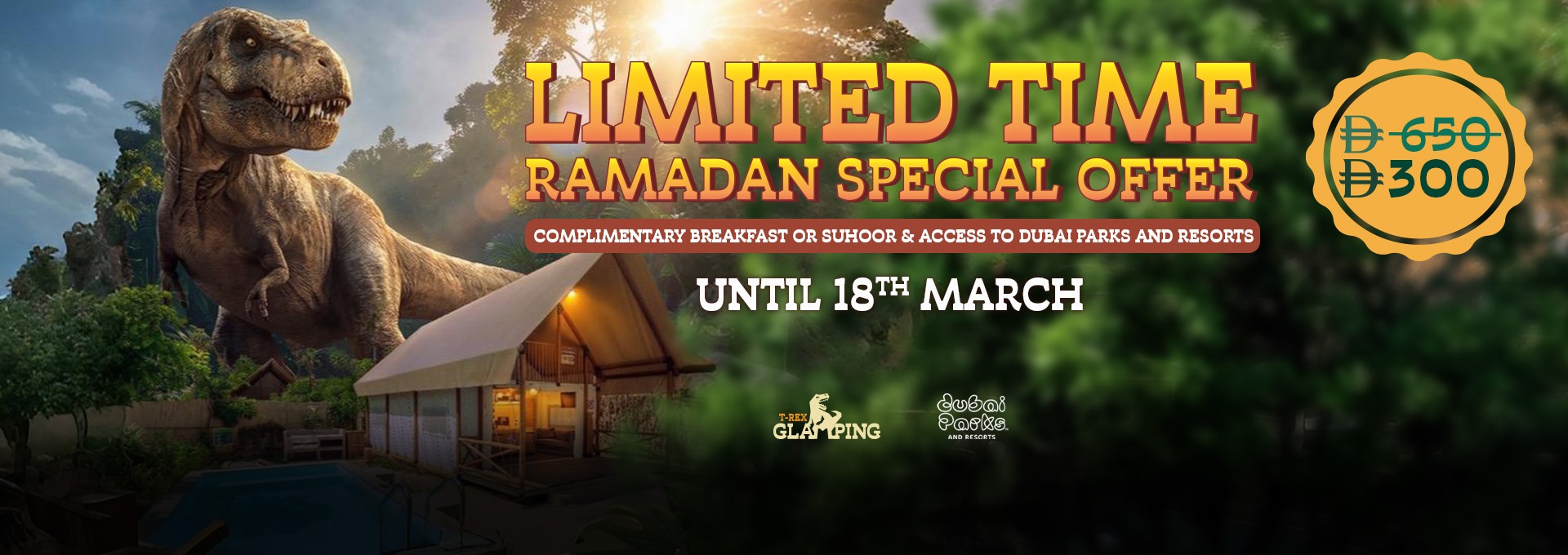 T-rex_glamping Premium sleepover with Dinos