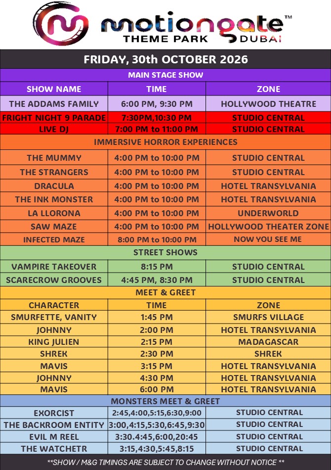 Show Timings