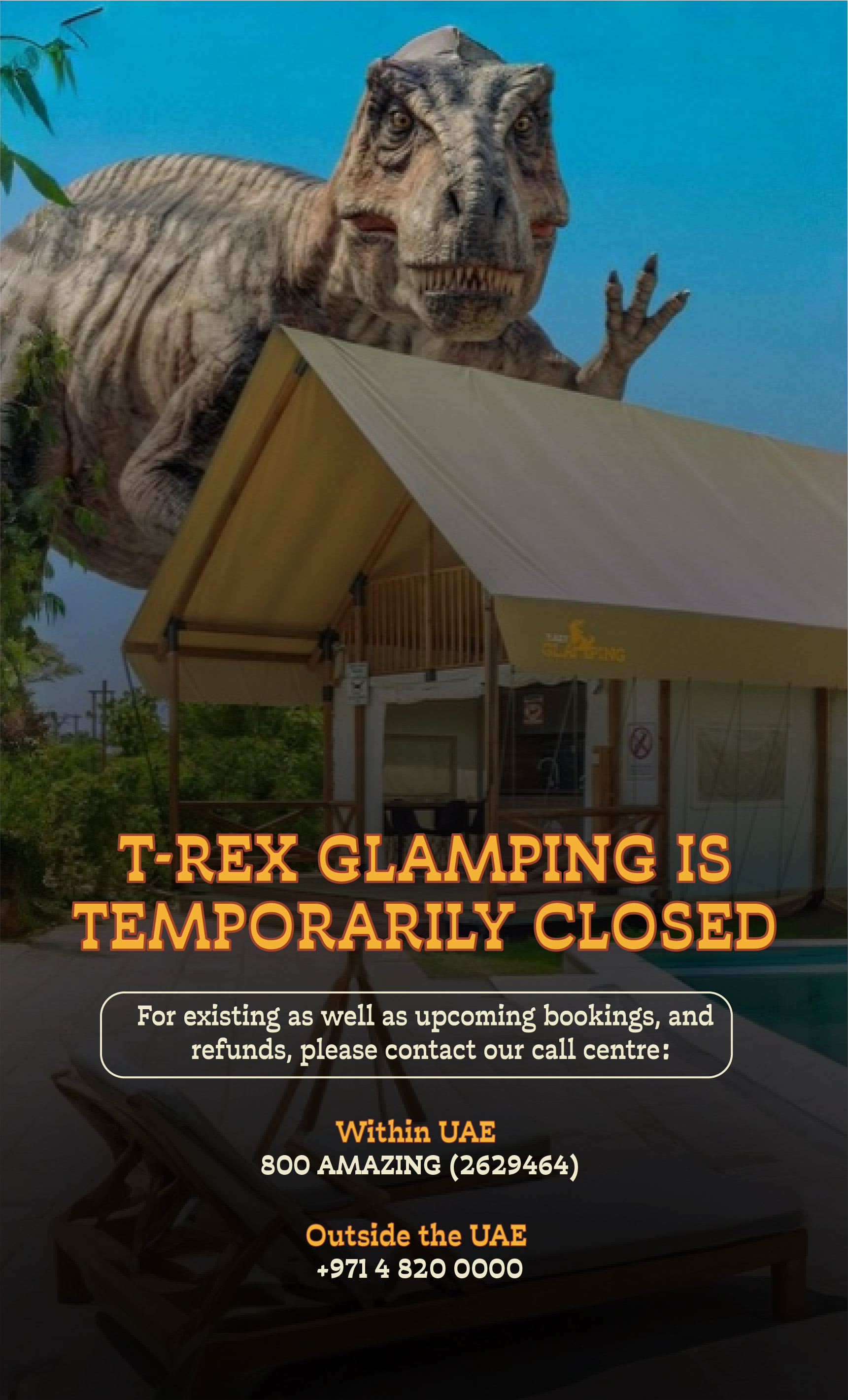Trex-glamping UAE's only Premium sleepover with Dinosaurs