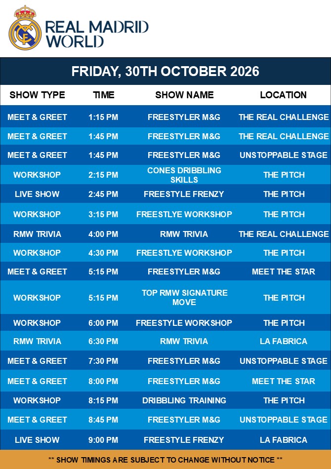 Show Timings