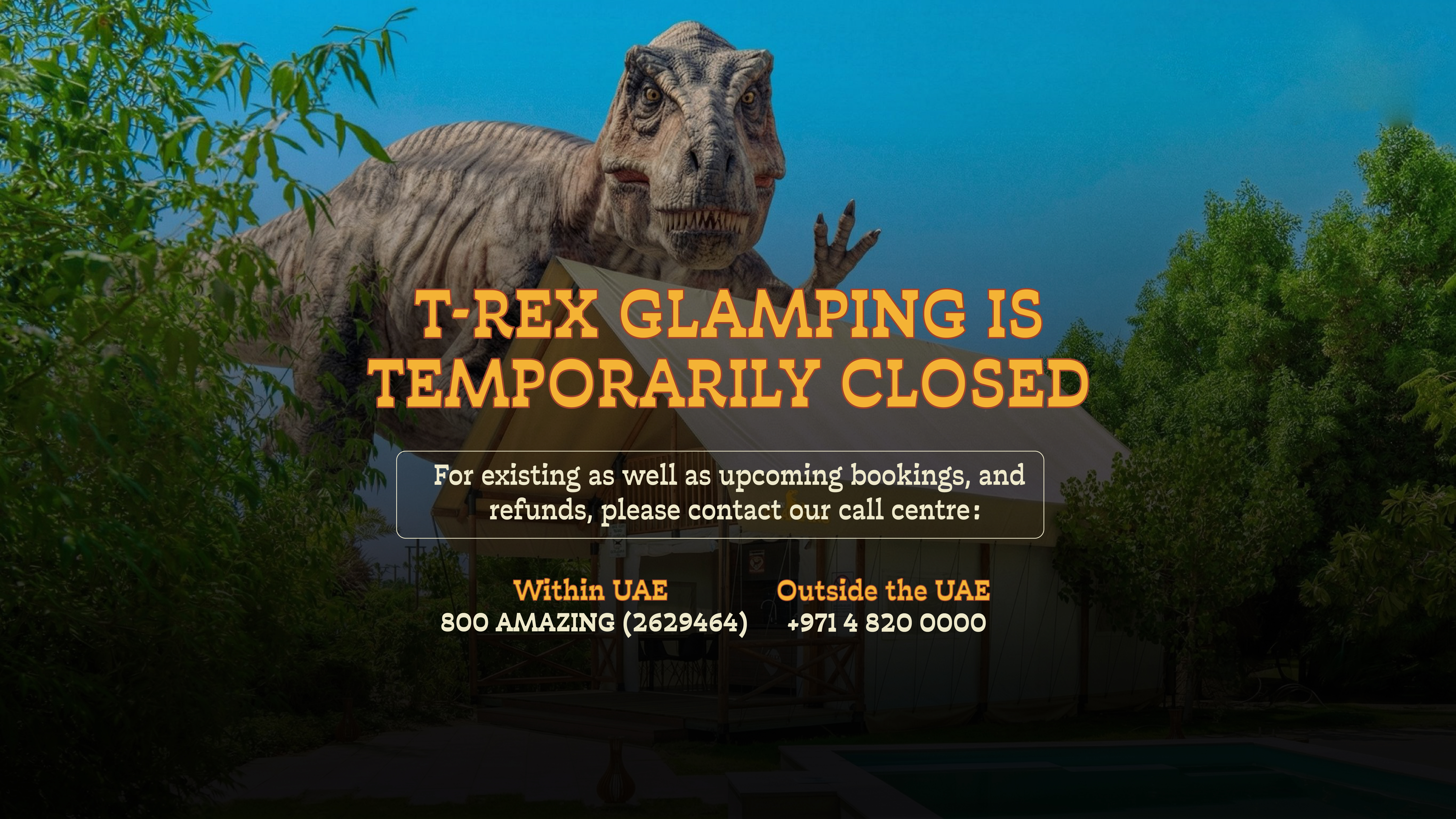 Trex-glamping UAE's only Premium sleepover with Dinosaurs